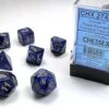 CHESSEX - Set De 7 Dés - SCARAB - Royal Blue/Or