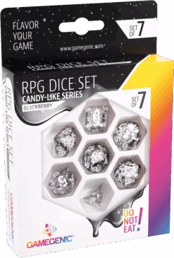 Gamegenic - Set De 7 Dés JDR - Blackberry - Candy-like Series