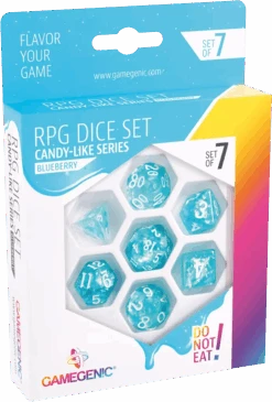 Gamegenic - Set De 7 Dés JDR - Blueberry - Candy-like Series