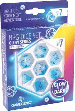 Gamegenic - Set De 7 Dés JDR - Glow Series - Icy Crumbs