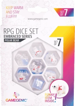 Gamegenic - Set De 7 Dés JDR - Polar Bear - Embraced Series