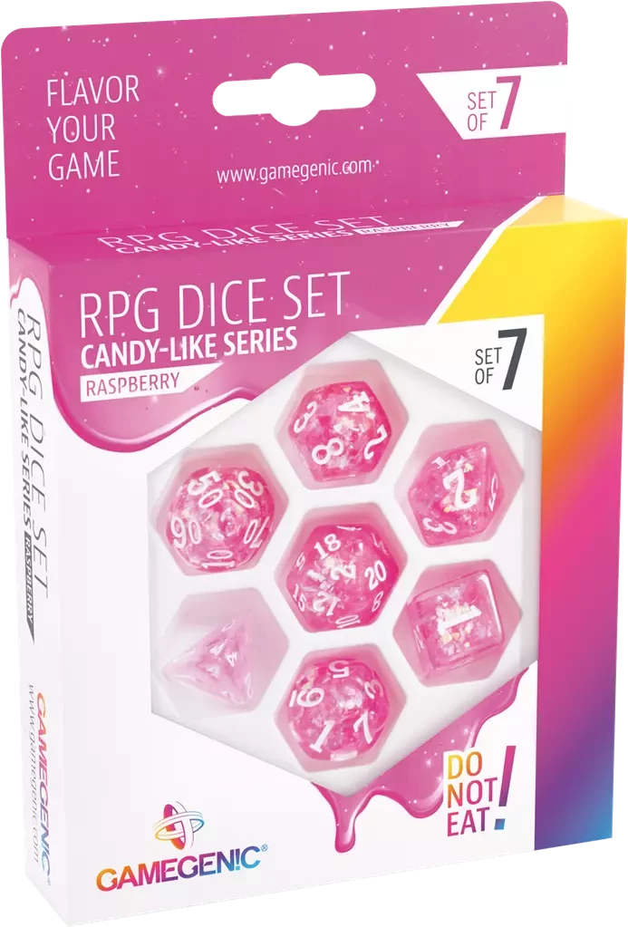 Gamegenic - Set De 7 Dés JDR - Raspberry- Candy-like Series 3 Gamegenic - Set De 7 Dés JDR - Raspberry- Candy-like Series