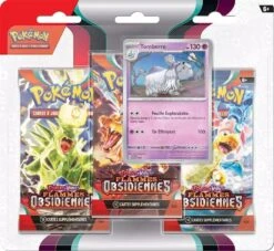 POKEMON Pokémon EV03 Flammes Obsidiennes : Pack 3 Boosters - Tomberro